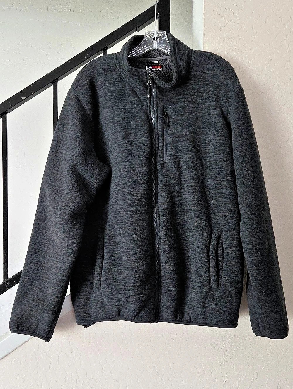 32 Degrees Men's Outdoor Sherpa Full-Zip Jacket Gray XL